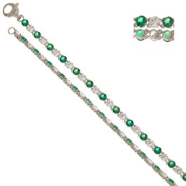 Bracciale Tennis In Oro Bianco colorato verde gr 5.70 Referenza: 803321720547
