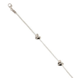 Bracciale da bambina con cuoricini in oro bianco 18Kt  gr 1.80 con codice: 803321721833