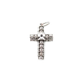 Croce con sfere diamantate in oro bianco Referenza: IS1479B