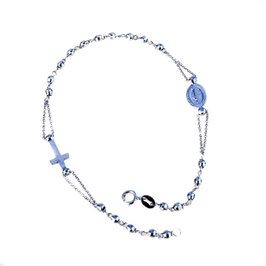 Bracciale Rosario in oro bianco con Madonna Miracolosa BR1937B