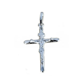 CIONDOLO CROCE CROCIFISSO IN ORO BIANCO 18 KT 750/000  Referenza: C1449B