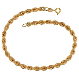 Bracciale donna in oro giallo 18 kt maglia a fune codice: br803321734224