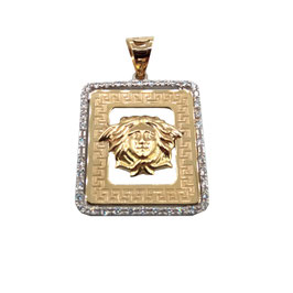 Ciondolo Medusa modello versace in oro giallo/bianco IS1692DF