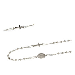 Girocollo Rosario in oro bianco 18kt con pietre  Referenza: C19247B