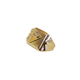 Anello da uomo con ancora in oro giallo 18 kt 813321712173