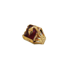 Anello uomo scudo serpente in oro giallo e pietra rossa 18kt codice: AR8033217121760OGSR