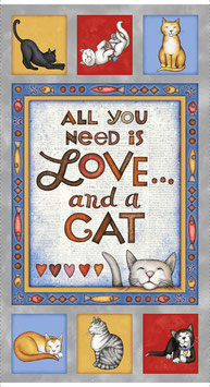 All you need is love and a cat - pannello