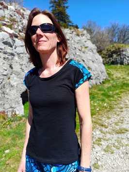 Le Tshirt jersey flammé bleu