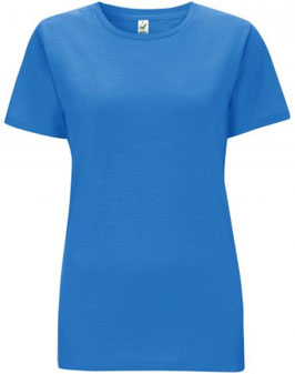 Damen T-Shirt blau/weiß
