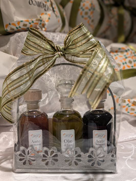 Bügel Tablett mit Trio Flaschen