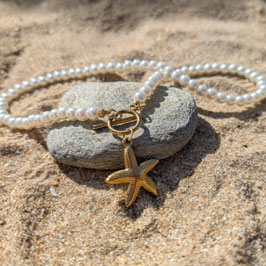Collier perles Etoile de mer