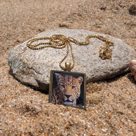 Collier photo léopard