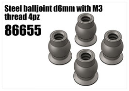 Steel balljoint d6mm with M3 thread 4pcs