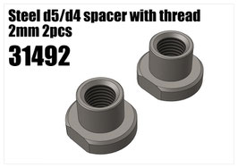 Steel d5/d4 spacer with thread 2mm 2pcs