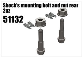 Steel shock's mounting bolt and nut rear 2pcs