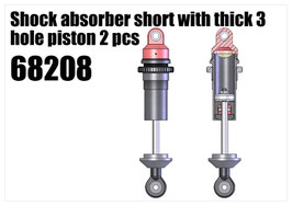 Shock absorber short with 3 hole piston 2pcs