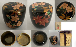 春秋蒔絵棗  Spring & Autumn Tea Jar by Japanese Lacquer ware