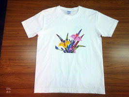 紅型　手染め　Tシャツ　あやめ