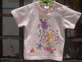 紅型　手染めTシャツ　キッズ（亀吉）