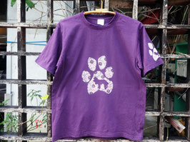紅型風　トイプードル　Tシャツ（紫）