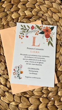 invitación inicial floral