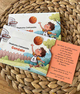 Invitación balón en movimiento baloncesto