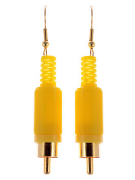 Audio Earrings "Stereo" yellow