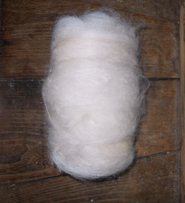 Laine peignée recyclée 80g nuances de beige très clair (perle )