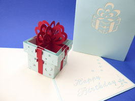 Carte pop-up Cadeau Gros ruban