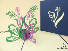 Carte pop-up Bouquet d'iris