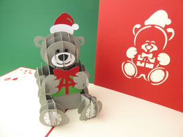 Carte pop-up Ourson de Noël