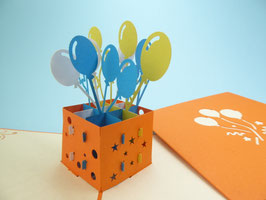 Carte pop-up Envolée de ballons