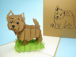 Carte pop-up chien Terrier