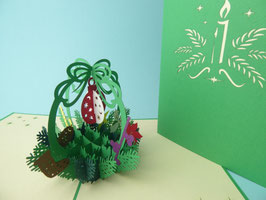 Carte pop-up panier de noël