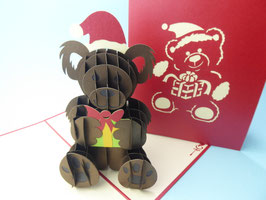 Carte pop-up Ourson de Noël