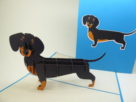 Carte pop-up Chien Teckel