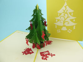 Carte pop-up Sapin de Noël décoré