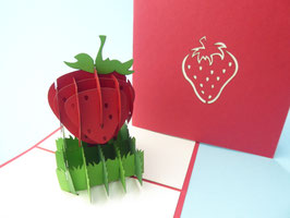 Carte pop-up fraise