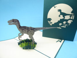 Carte pop-up Velociraptor