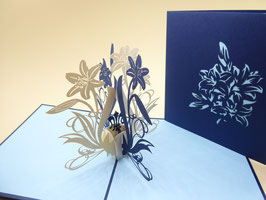 Carte pop-up bouquet de lys