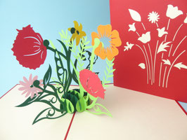 Carte pop-up Fleurs des champs