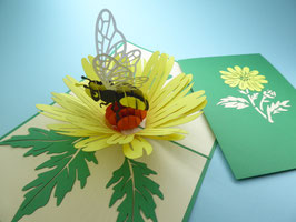 Carte pop-up abeille et fleur