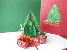 Carte pop-up sapin de Noël et ses cadeaux