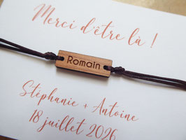 Bracelet bois personnalisé pour cadeau invité
