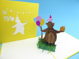 Carte pop-up Ourson et ses ballons