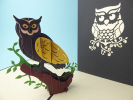 Carte pop-up Hibou
