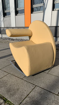 Machalke Design Sessel / Schaukel Leder gelb