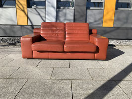 LAAUSER Design Sofa 2er klassisch Leder orange