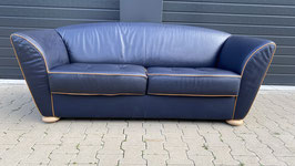 COR Design Sofa Zelda Leder dunkelblau Zweisitzer Couch
