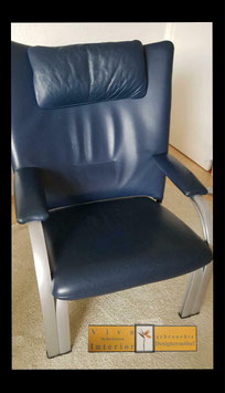 WK Wohnen Design Liegesessel Spot 698 Leder blau
